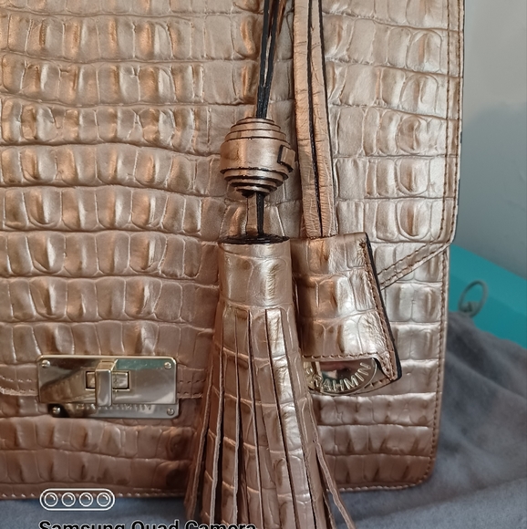 NWT Brahmin RARE COLOR "ROSE GOLD" OPHELIA Strada Satchel - Picture 11 of 12